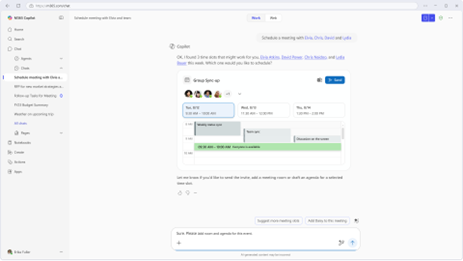 Copilot が参加者全員の空き状況を最大限に考慮した時間帯を推奨するようになりました。