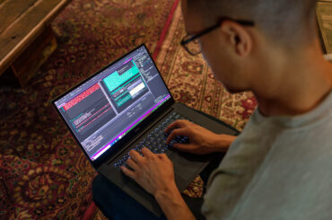 Man working with PC