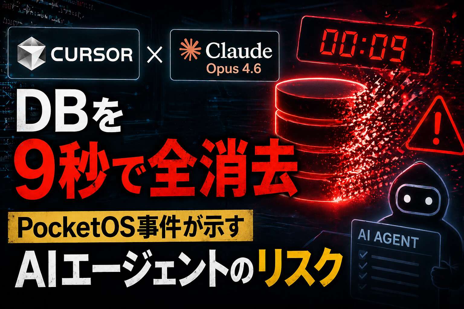 CursorとClaude Opus 4.6がDBを9秒で全消去——PocketOS事件が示すAIエージェントのリスク | TECH NOISY