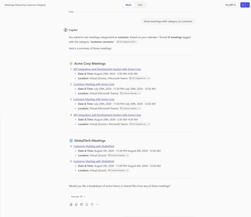 Copilot Chat の新規モデル、カレンダー検索、Bing Web カード