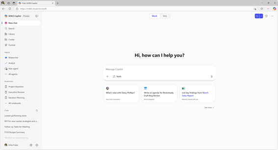 Enlarge Image A screenshot of the Microsoft 365 Copilot web app.