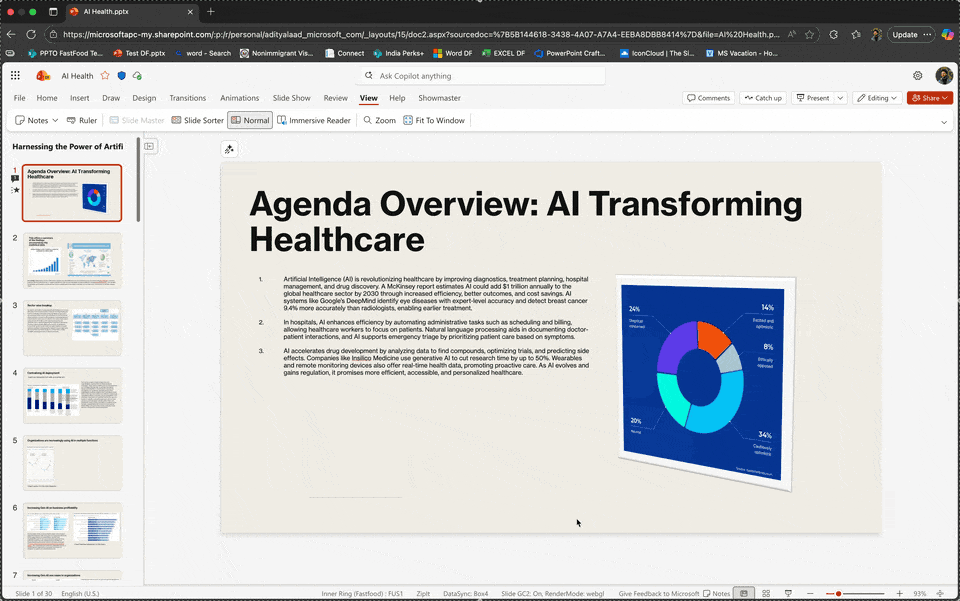 Copilot in PowerPoint 向けの発表者用メモと翻訳