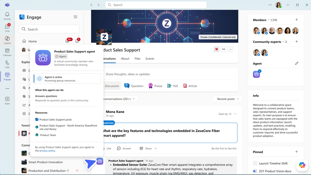Viva Engage コミュニティのエージェント