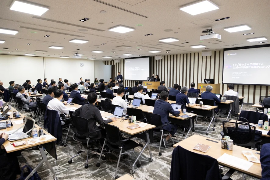 A group of people in a room