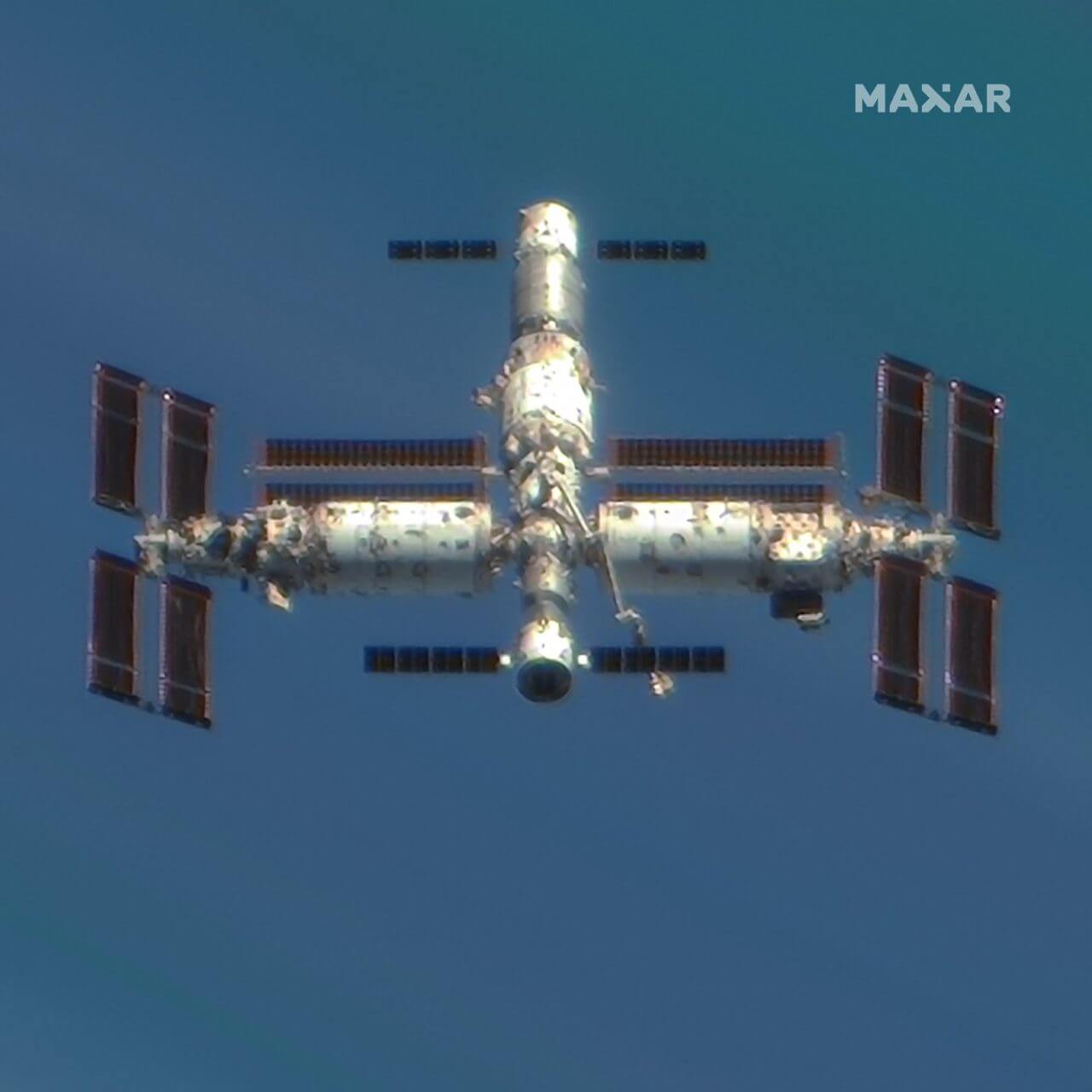 Vantorが自社の衛星で撮影し、2025年7月に公開したCSS（中国宇宙ステーション）「天宮」の画像（Credit: Vantor）