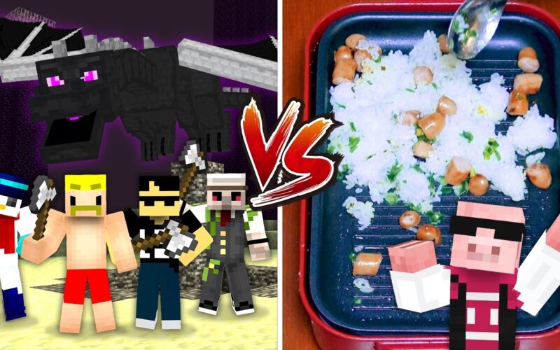 エンドラ討伐中におおはらMENだけチャーハン作ってるドッキリ【マイクラ】