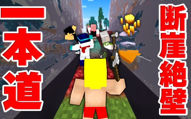 『断崖絶壁』の一本道を進んでエンドラ討伐！！【マイクラ】