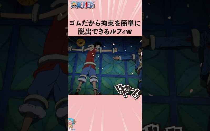 ゴムだから拘束を簡単に脱出できるルフィw #onepiece #ワンピース #アニメ #雑学