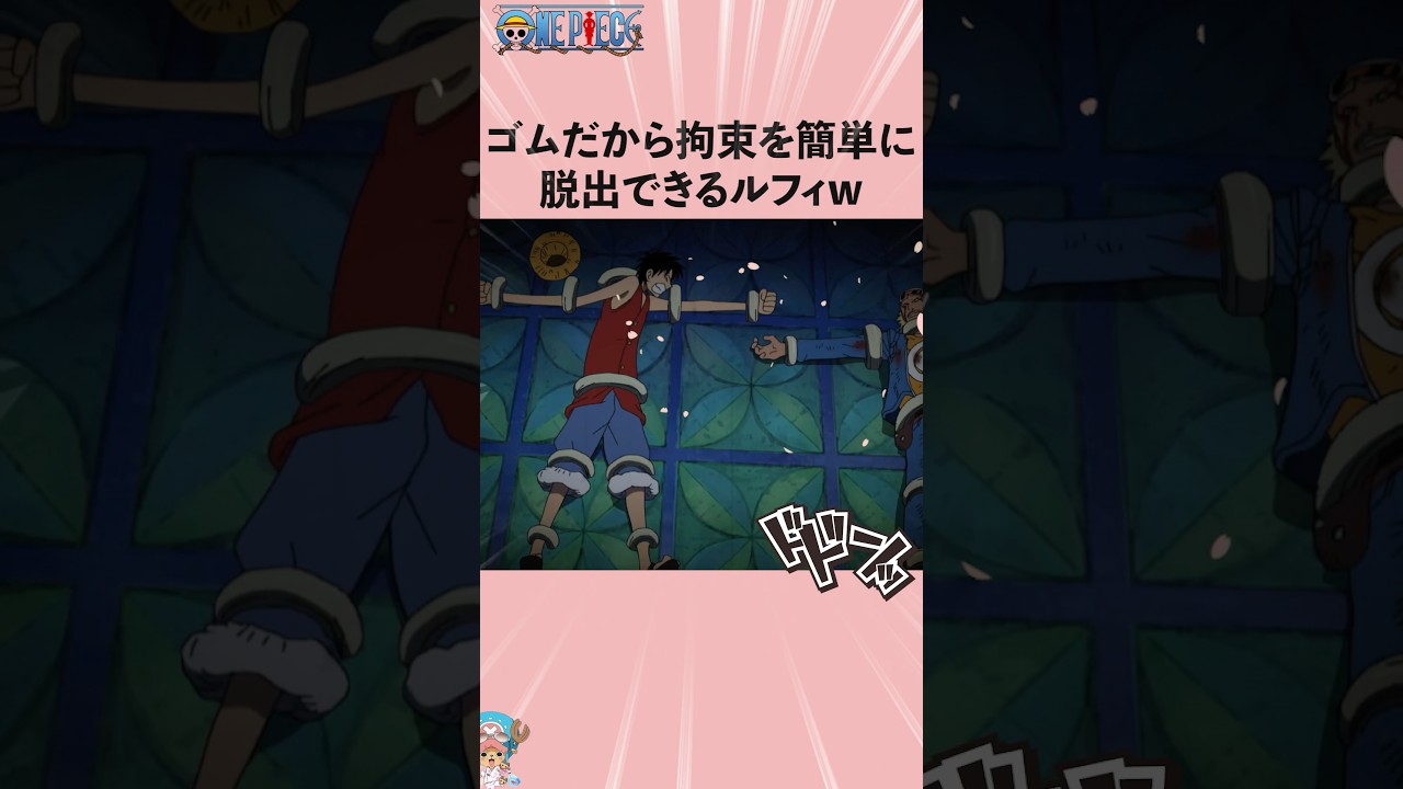 ゴムだから拘束を簡単に脱出できるルフィw #onepiece #ワンピース #アニメ #雑学