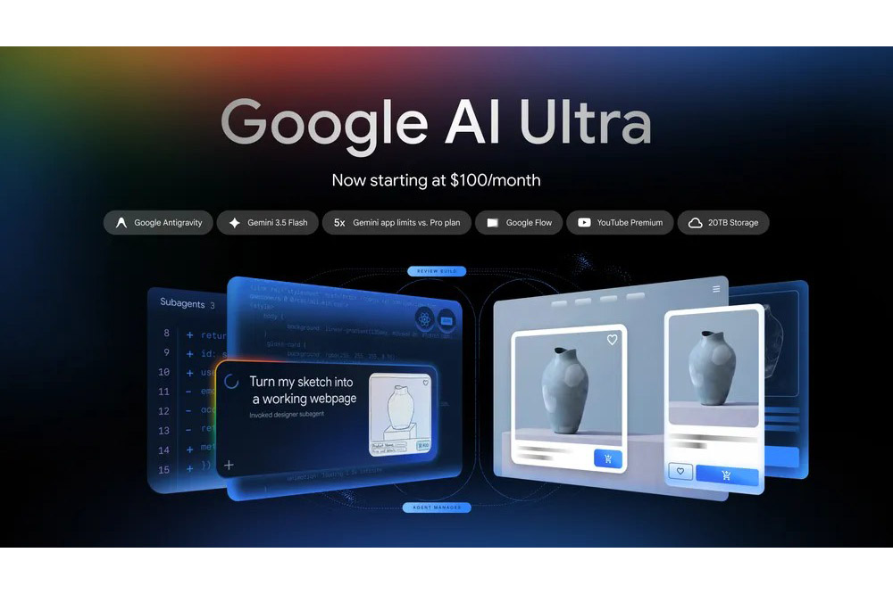 ニュース Google AI subscriptionに月額100ドルの「AI Ultra」プランが登場