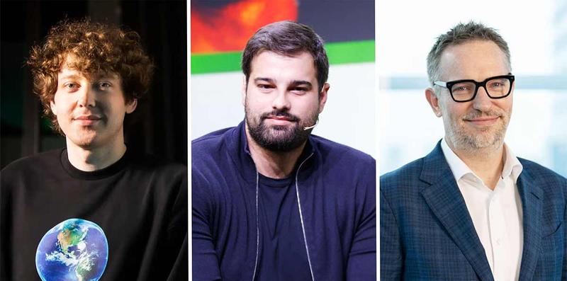 左からチャールズ・ラマナ氏、ジェイコブ・アンドレウ氏、ライアン・ロスランスキー氏。