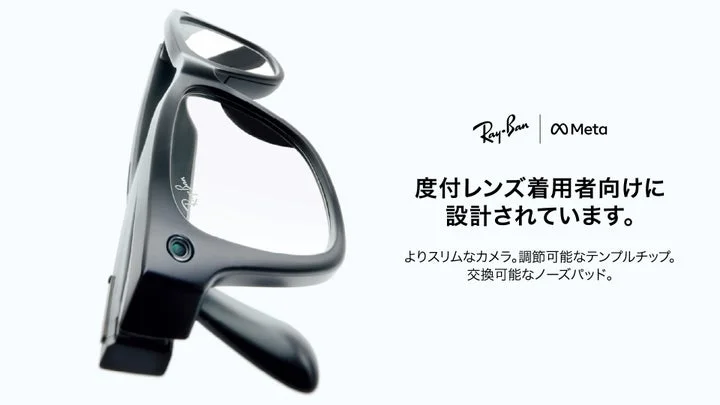 Ray-Ban Metaの製品イメージと度付きレンズ対応の案内