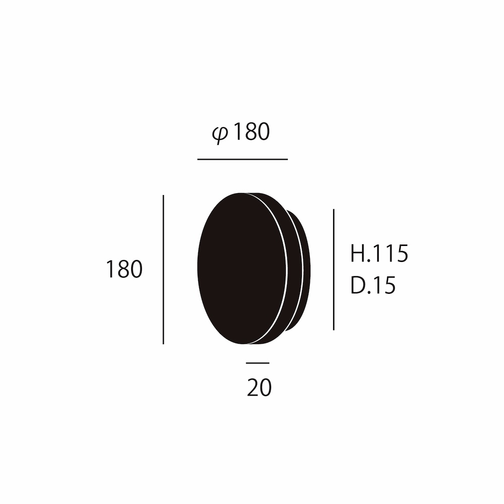 Noir LED-wall light circle　寸法