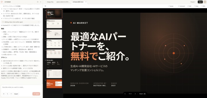 Claude Designが作成したスライド