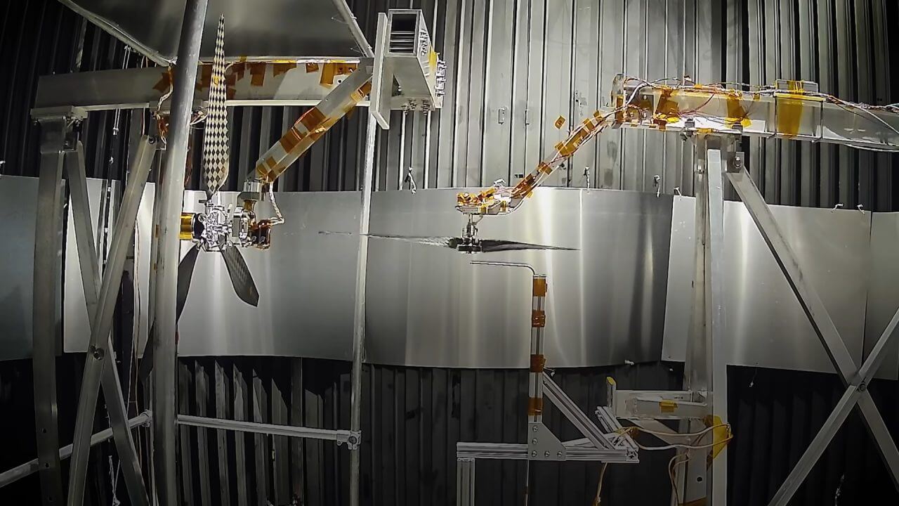 JPL（ジェット推進研究所）による次世代火星ヘリコプター用ローターブレードのテスト中の様子。動画から引用（Credit: NASA/JPL-Caltech）