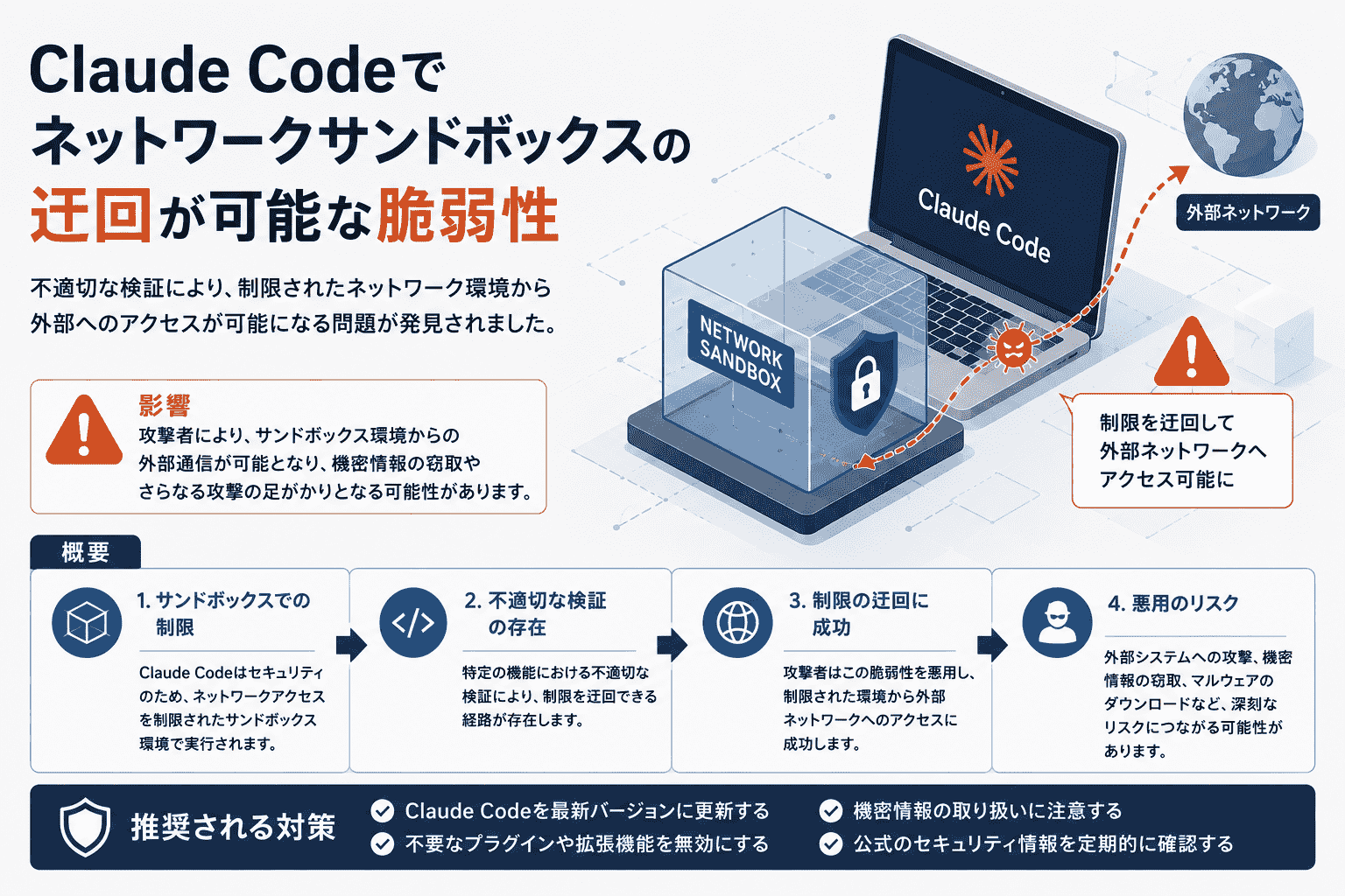 Claude Codeでネットワークサンドボックスの迂回が可能な脆弱性