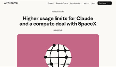AnthropicがSpaceXと提携！Claude Codeの上限2倍に - Web Designing