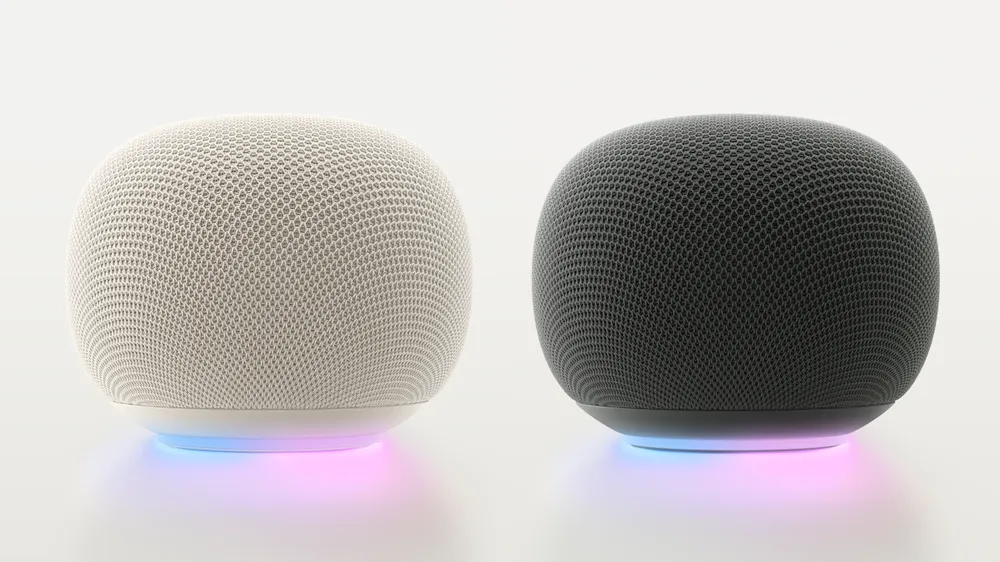 新Google Home スピーカーの2色展開。左がPorcelain、右がHazel