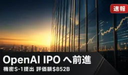 OpenAI IPO - OpenAI IPO へ前進、機密S-1をSECに提出し評価額8,520億ドル