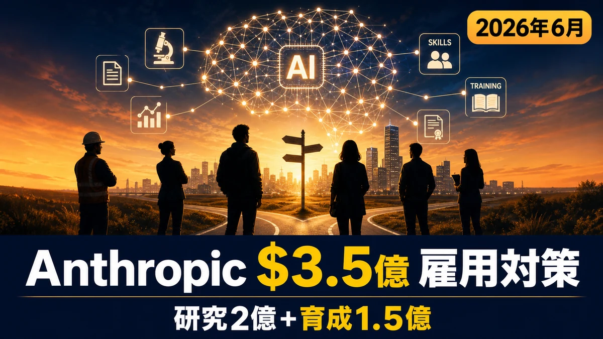 Anthropic Economic Futures - Anthropic、AI雇用対策に計3.5億ドル。研究基金と人材育成を新設