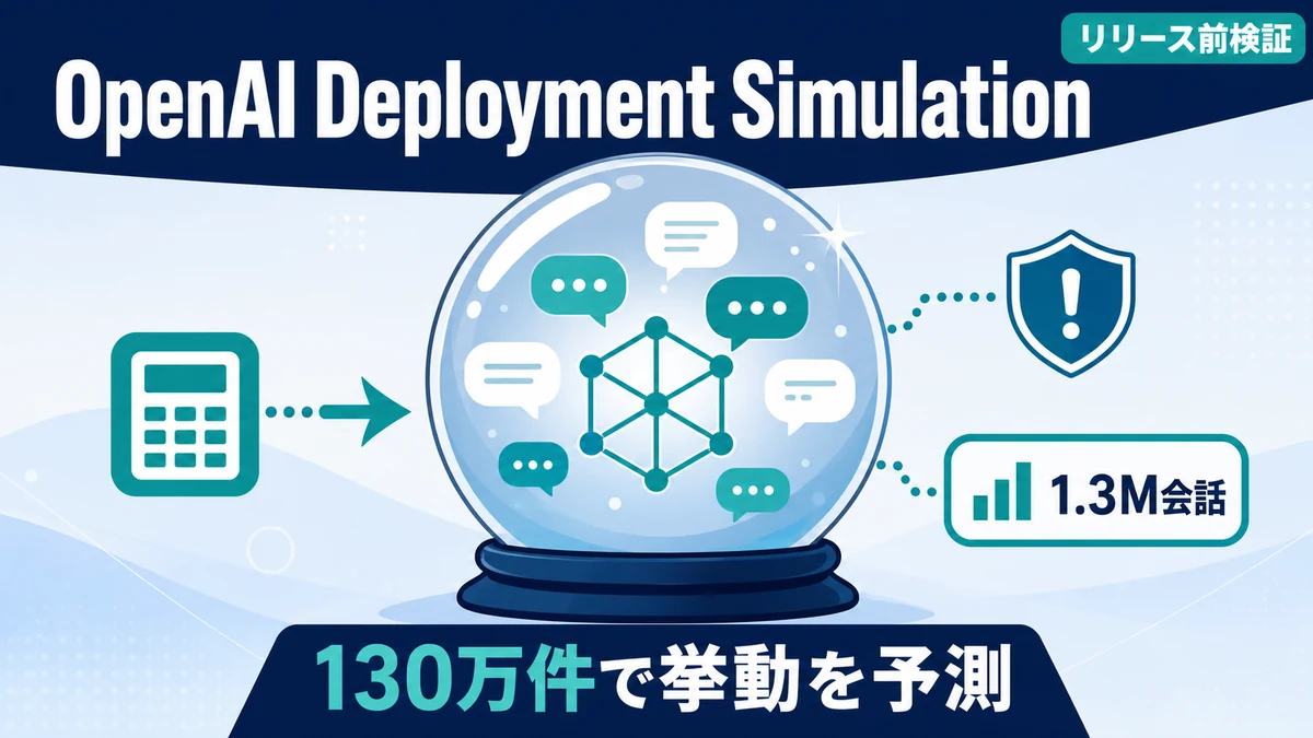 OpenAI Deployment Simulation - OpenAI が Deployment Simulation を公開。リリース前に挙動を予測