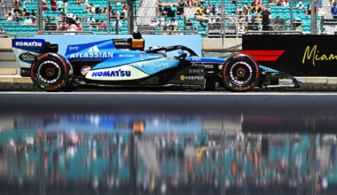 マイアミ・インターナショナル・オートドロームのピットレーンを走行するウィリアムズFW48、2026年F1マイアミGP