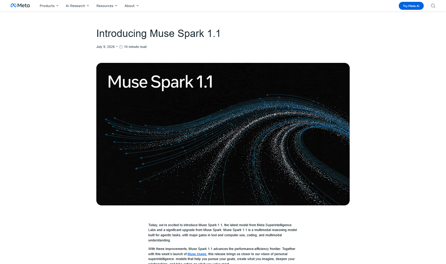 Meta、エージェント型タスク向けモデル「Muse Spark 1.1」を発表 | gihyo.jp