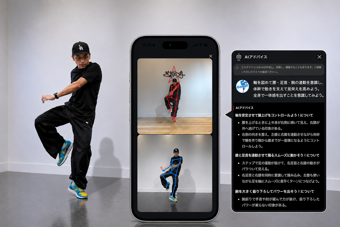 「ここを直せば上手くなる」をAIがアドバイス。LDH流メソッドが詰まったダンスレッスンアプリ「AI DANCE LAB」 - ITをもっと身近に。ソフトバンクニュース