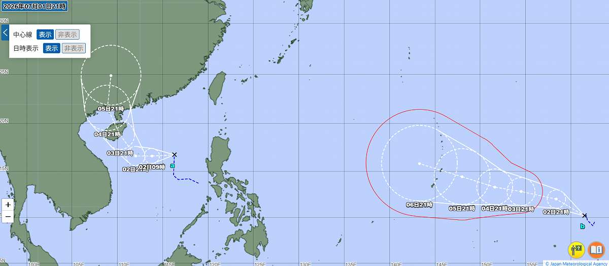 ダブル台風発生へ…気象庁の予想進路、米軍・ヨーロッパの見方 台風9号、10号に - 福井新聞社