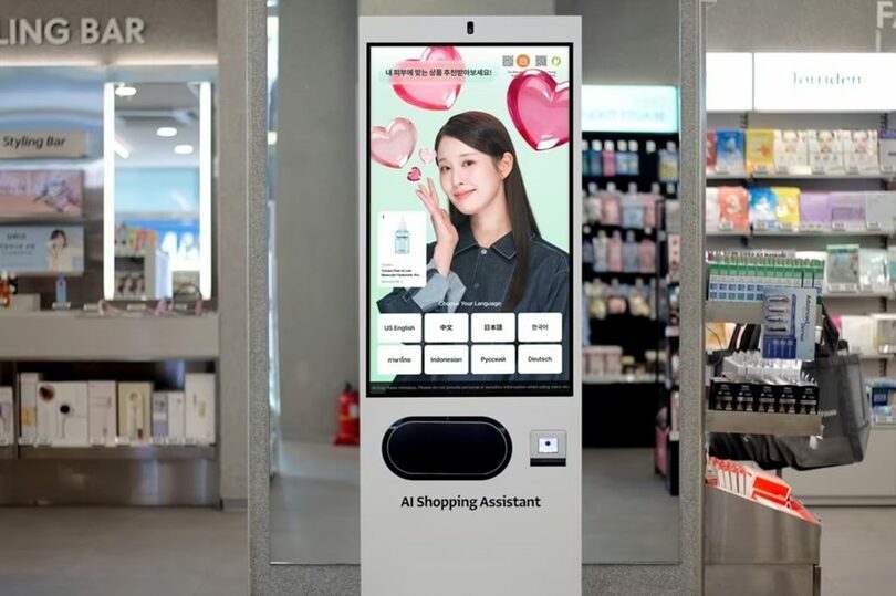 オリーブヤング店舗に導入されたAIショッピングアシスタント=CJオリーブヤング提供(c)news1