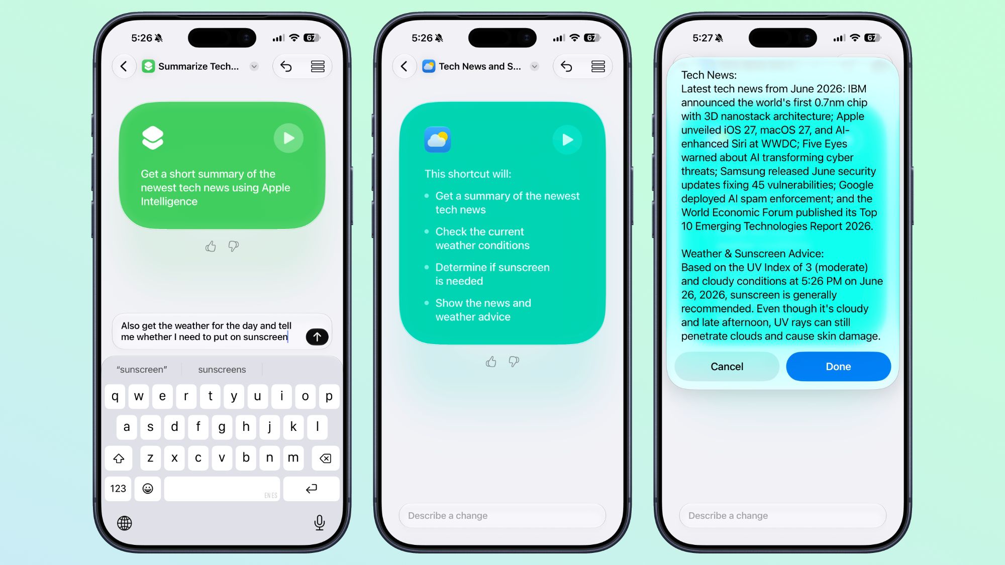 iOS 27でのショートカットの編集と検証
