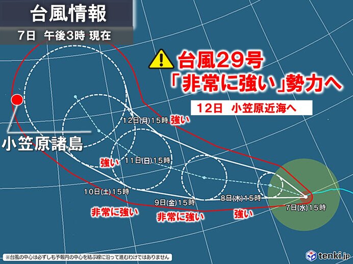 台風29号は発達しながら北上へ　三連休は広く秋晴れ　季節外れの暑さも